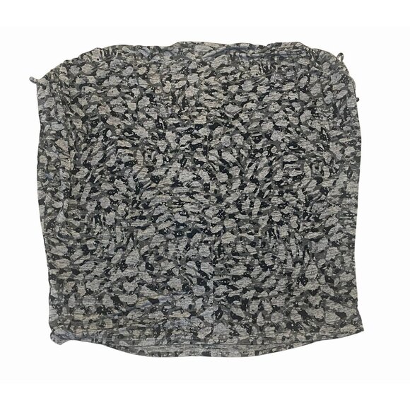 simply vera Wang ruched-shoulder dolman tee gray black print slinky soft XL - Picture 3 of 8